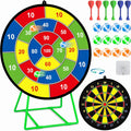 Large Dart Board for Kids, Kids Double-Sided Dart Board with Sticky Balls and Darts, Indoor/Outdoor Sport Fun Party Play Game Toys, Gifts for 3 4 5 6 7 8 9 10 11 12 Year Old Boys Girls