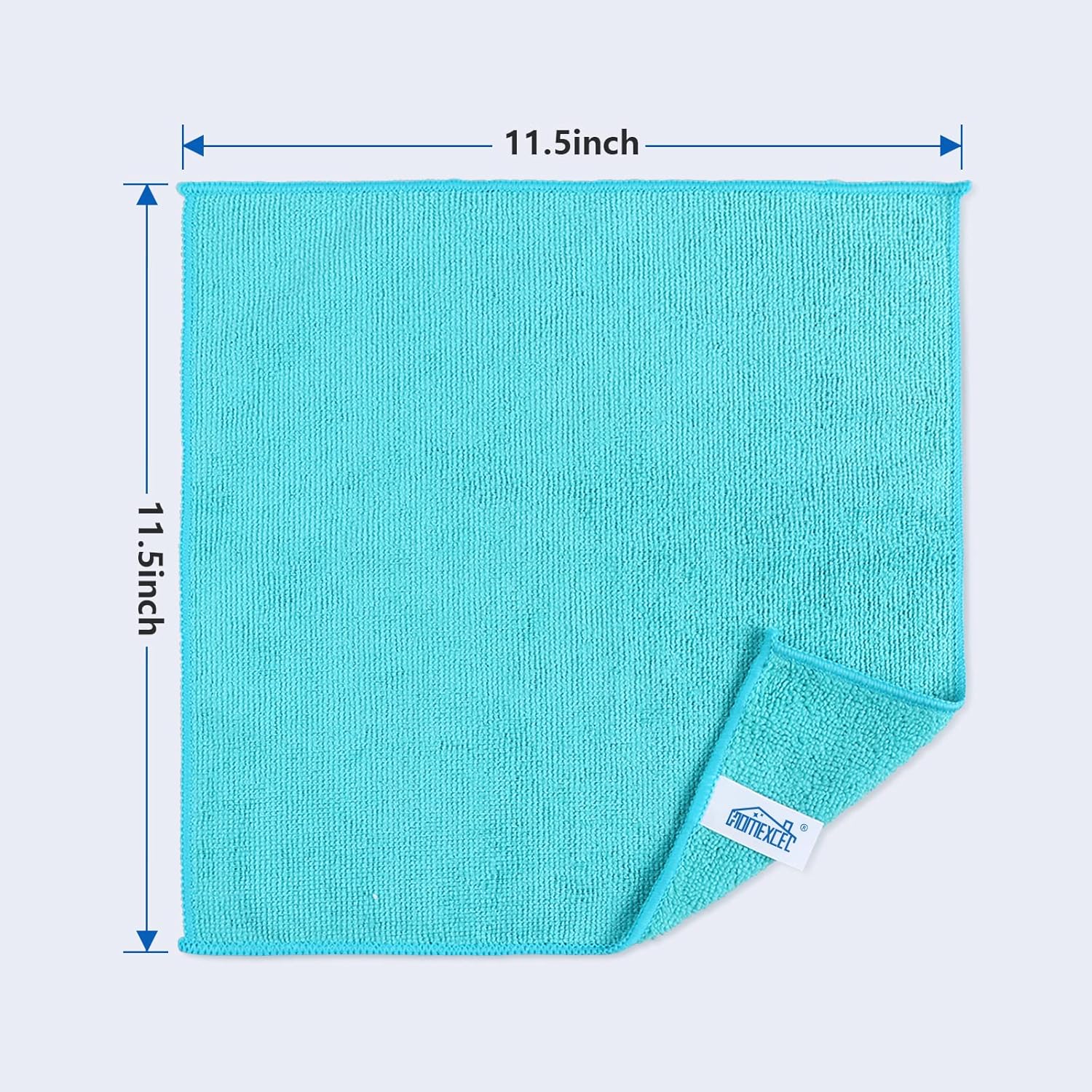 HOMEXCEL Microfiber Cleaning Cloth,12 Pack Cleaning Rags, Cleaning Towels with 4 Color Assorted, 11.5"X11.5"(Green/Blue/Yellow/Pink)