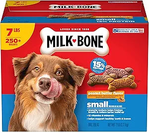 Milk-Bone Peanut Butter Flavor Dog Biscuits, Naturally & Artificially Flavored, 7 Lb. Box