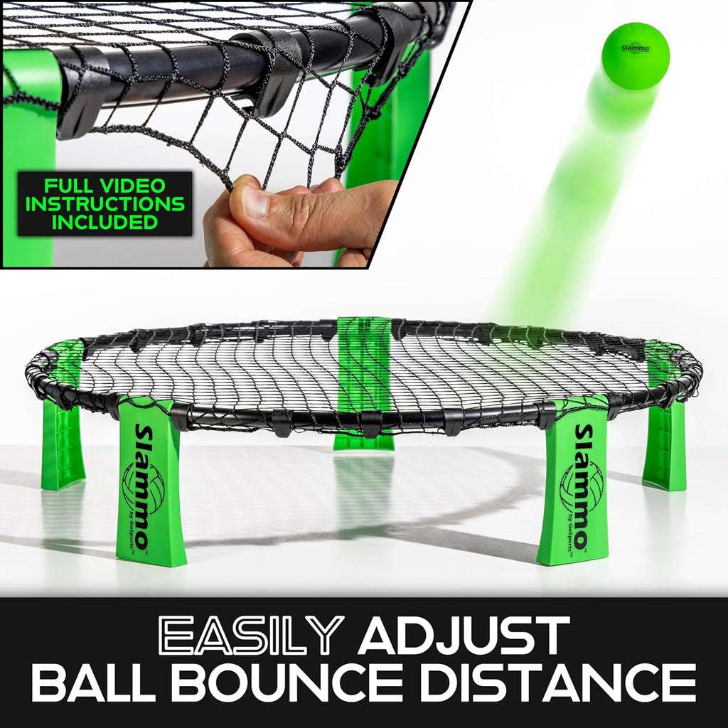 GoSports Slammo Game Set (Includes 3 Balls, Carrying Case and Rules) - Outdoor Lawn, Beach & Tailgating Roundnet Game
