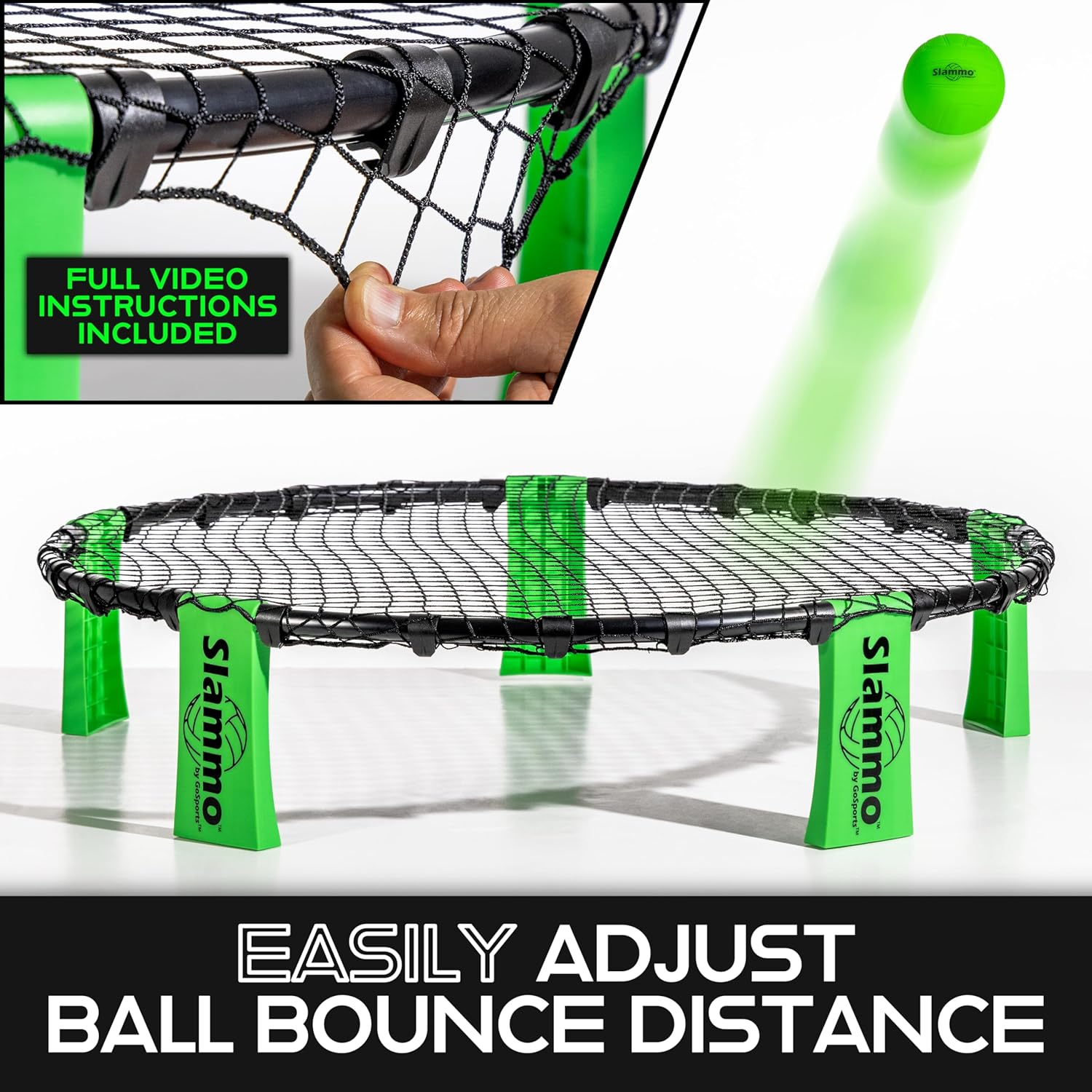 GoSports Slammo Game Set (Includes 3 Balls, Carrying Case and Rules) - Outdoor Lawn, Beach & Tailgating Roundnet Game