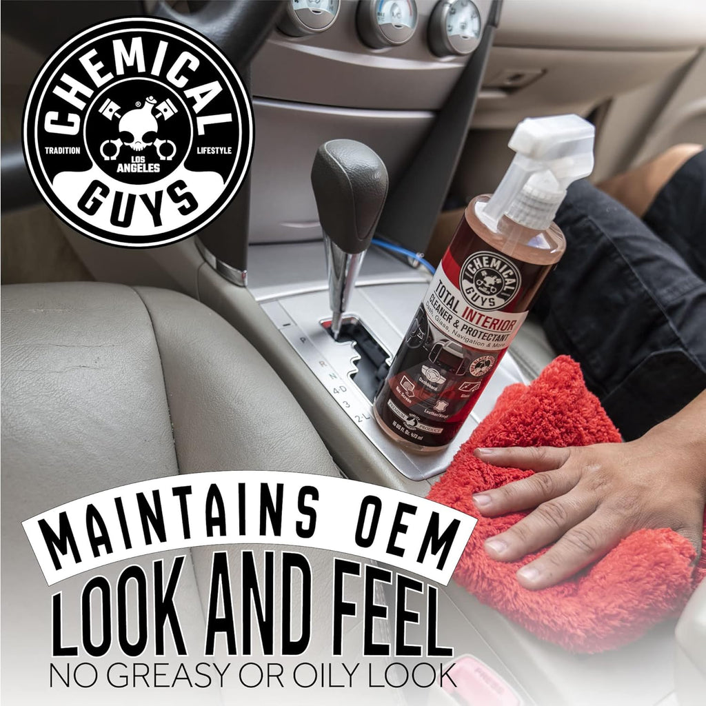 Chemical Guys Total Interior Cleaner & Protectant - Black Cherry, Car Cleaning Spray, Cleans and Protects Leather, Vinyl, Plastic, Rubber, and Glass, Safe for Trucks, SUVs, Jeeps, RVs & More - 16 oz