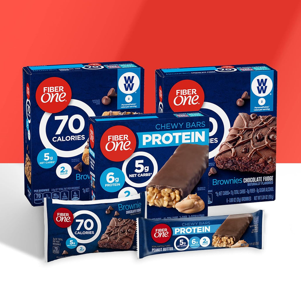 Fiber One Chewy Protein Bars, Caramel Nut, Protein Snacks, 1.17 oz, 5 ct
