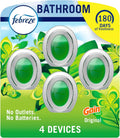Febreze Bathroom Air Freshener, Odor-Fighting, Plug-In Alternative, Air Fresheners for Home, Bathroom and Kitchen, Closet, Pet & Litter Box Odor Fighter, Gain Original Scent, Multicolor, 4 Count