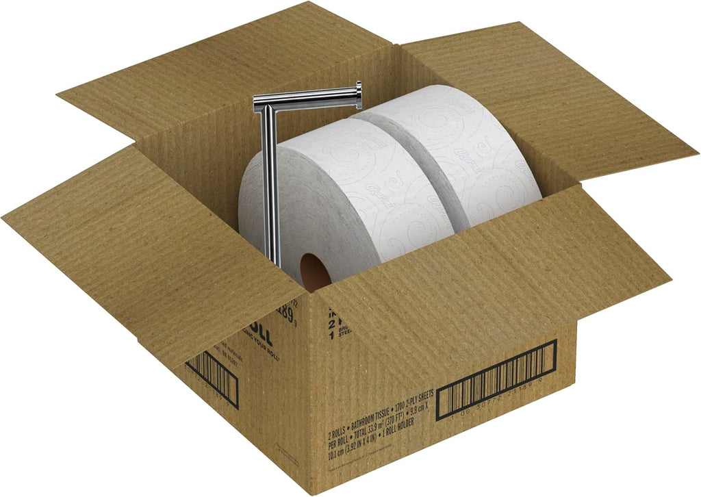 Charmin Toilet Paper Ultra Soft, Forever Roll Starter Kit, 1 Holder, 2 Rolls, 2-ply Bath Tissue