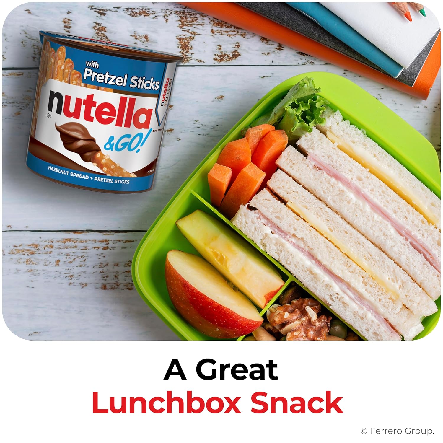 Nutella & GO! Chocolate Hazelnut Spread with Cocoa + Pretzel Sticks, 12 Snack Packs, 1.9 oz Each