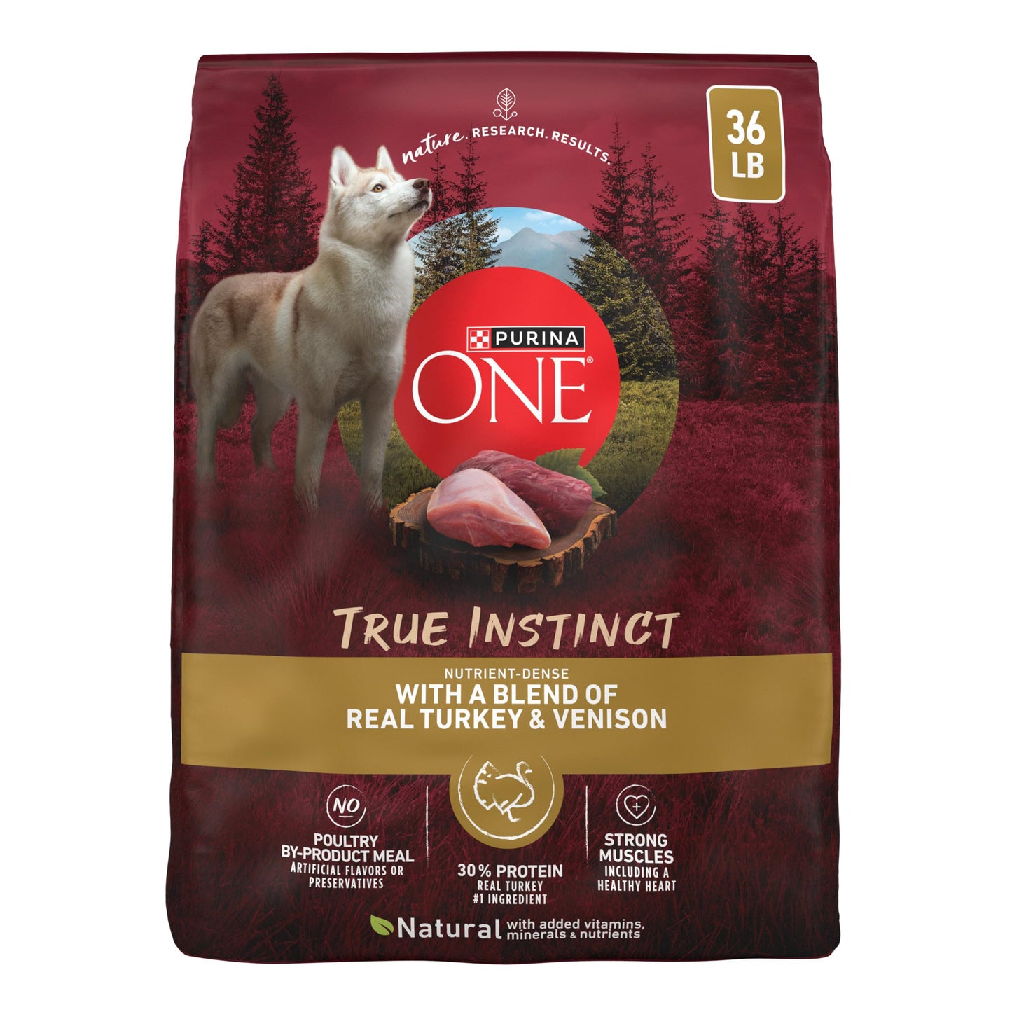 Purina ONE True Instinct With A Blend Of Real Turkey and Venison Dry Dog Food - 36 lb. Bag