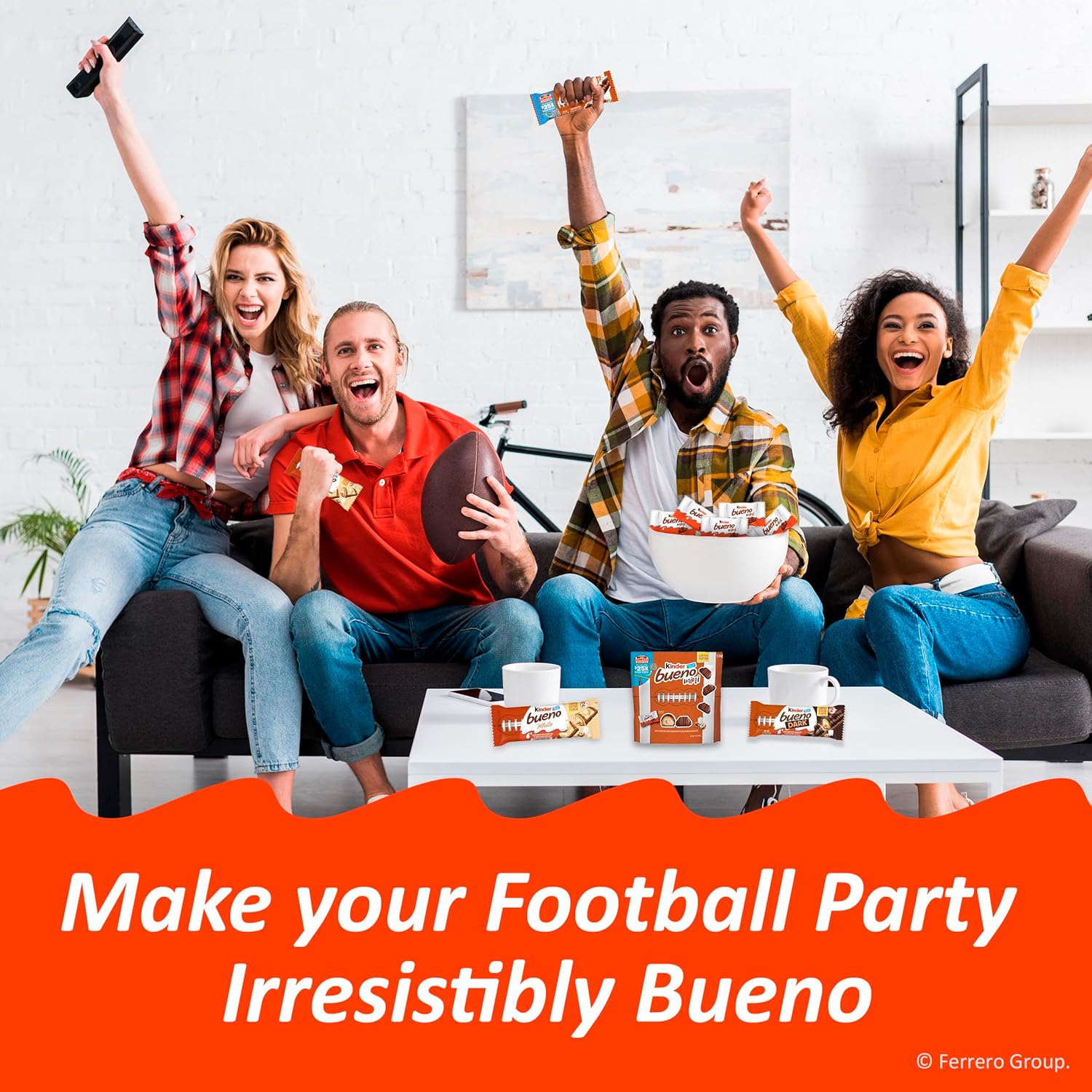 Kinder Bueno Milk Chocolate Bars with Hazelnut Cream, Bulk 20 Pack, Chocolate Candy Bars for Game Day, Football Party Supplies, Snacks for Adults, 4 Per Pack