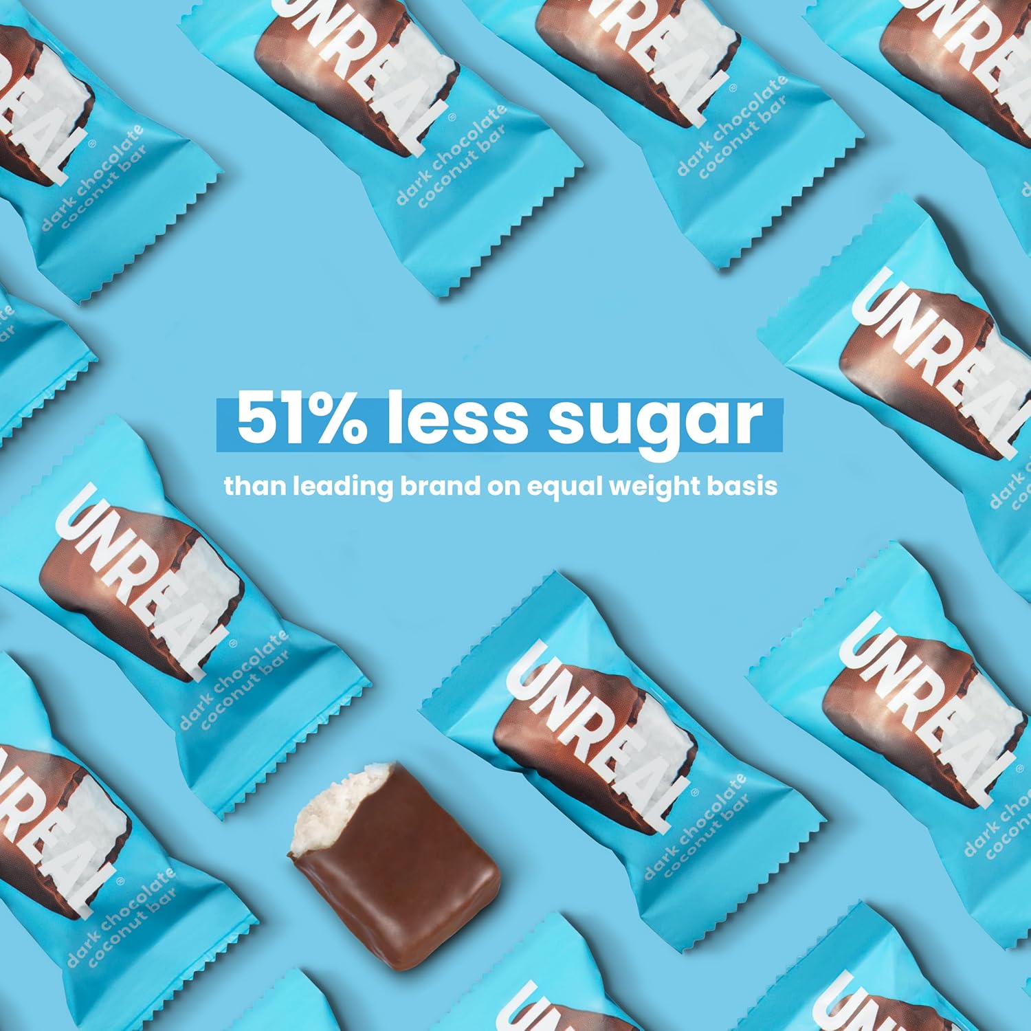 UNREAL Dark Chocolate Coconut Bars (Value Size Bag) | Vegan, 3g Sugar, & 3 Simple Ingredients | Non-GMO, Gluten Free, & Fair Trade | 9.5oz