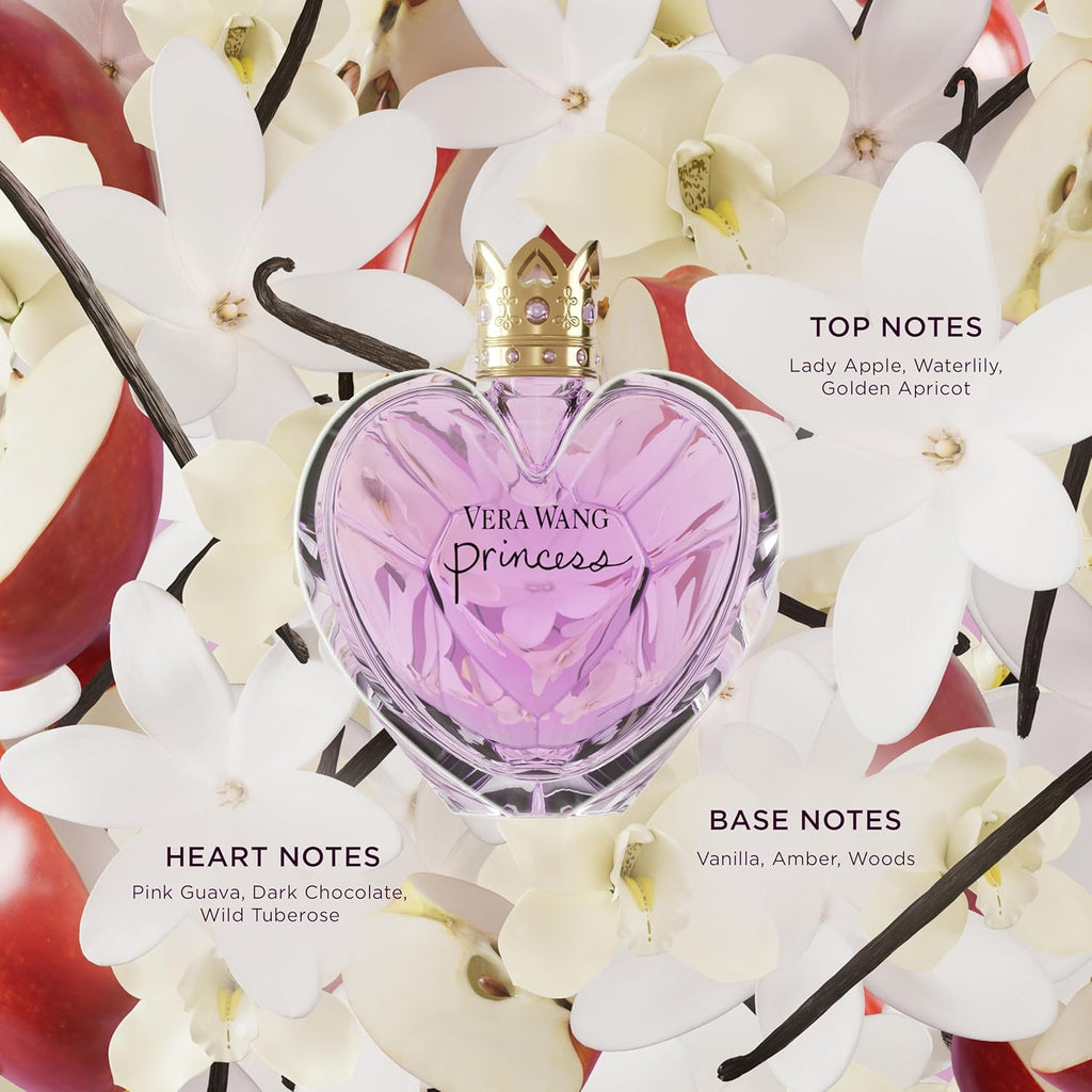 Vera Wang Princess Eau de Toilette 3.4 fl oz (Pack of 1), Notes of Apple, Quava, and Vanilla, Women's Fragrance, Long Lasting, Everyday Fragrance, Travel Size