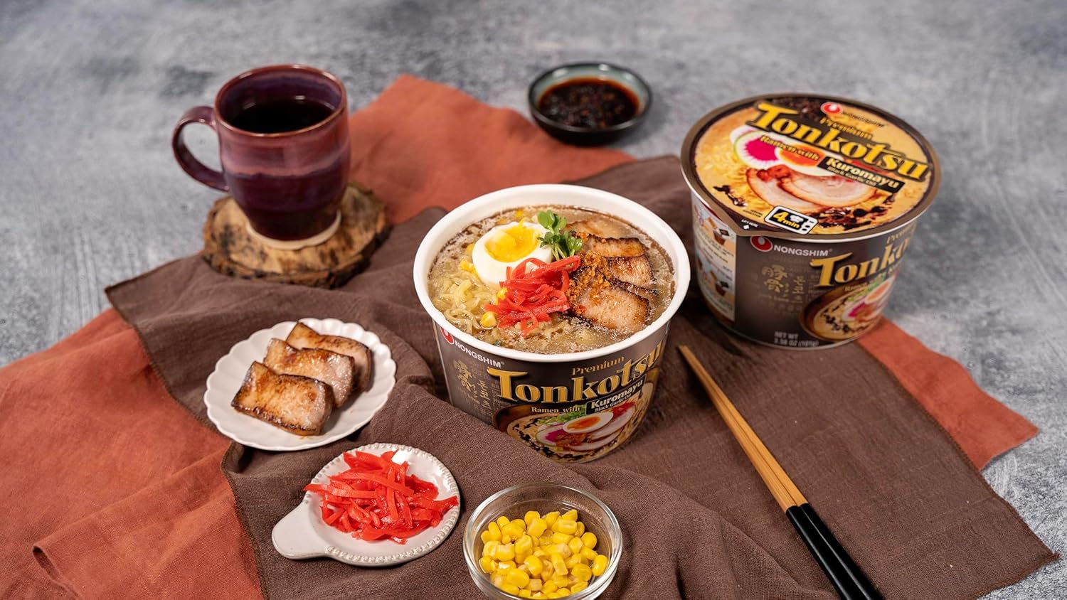 Nongshim Tonkotsu Ramen with Kuromayu Noodle Big Bowl, 3.56 Ounce (Pack Of 6)