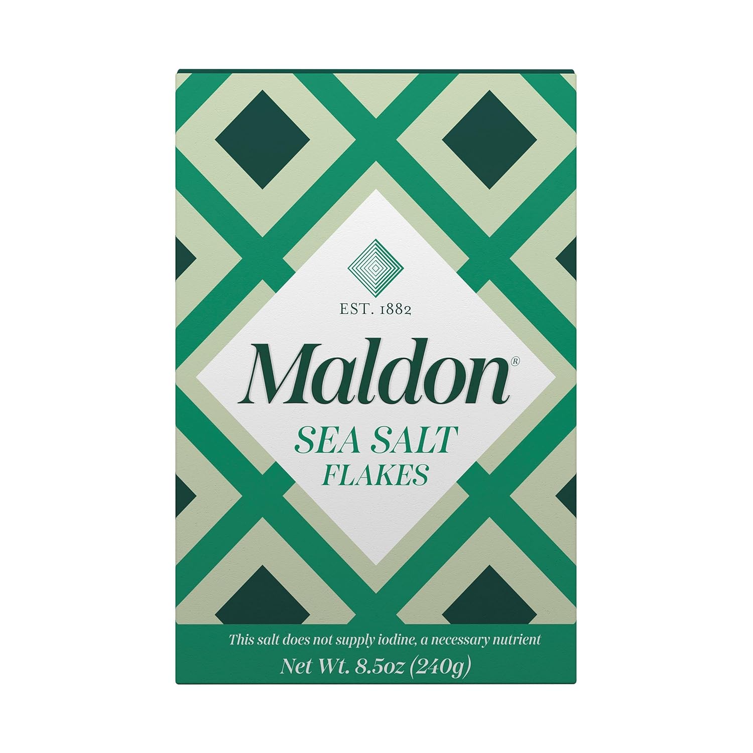 Maldon Salt, Sea Salt Flakes, 8.5 oz (240 g), Kosher, Natural, Unique Gourmet Pyramid Shaped Salt Flakes, Perfect for a Wide Range of Dishes, Hand-Harvested for Four Generations (Packaging May vary)