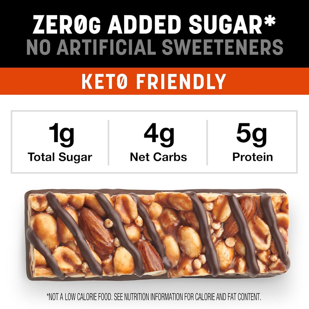 KIND ZERO Added Sugar Bars, Variety Pack, Dark Chocolate Nuts & Sea Salt, Caramel Almond & Sea Salt, Peanut Butter Dark Chocolate, Keto Friendly Snacks, Gluten Free, 5g Protein, 15 Count