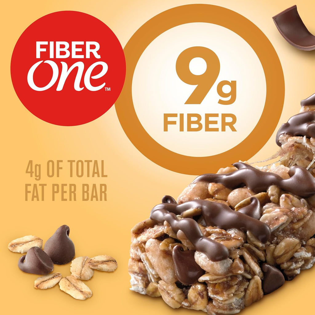 Fiber One Chewy Bars, Oats and Chocolate, Fiber Snacks, Mega Pack, 15 Ct, 21.2 oz