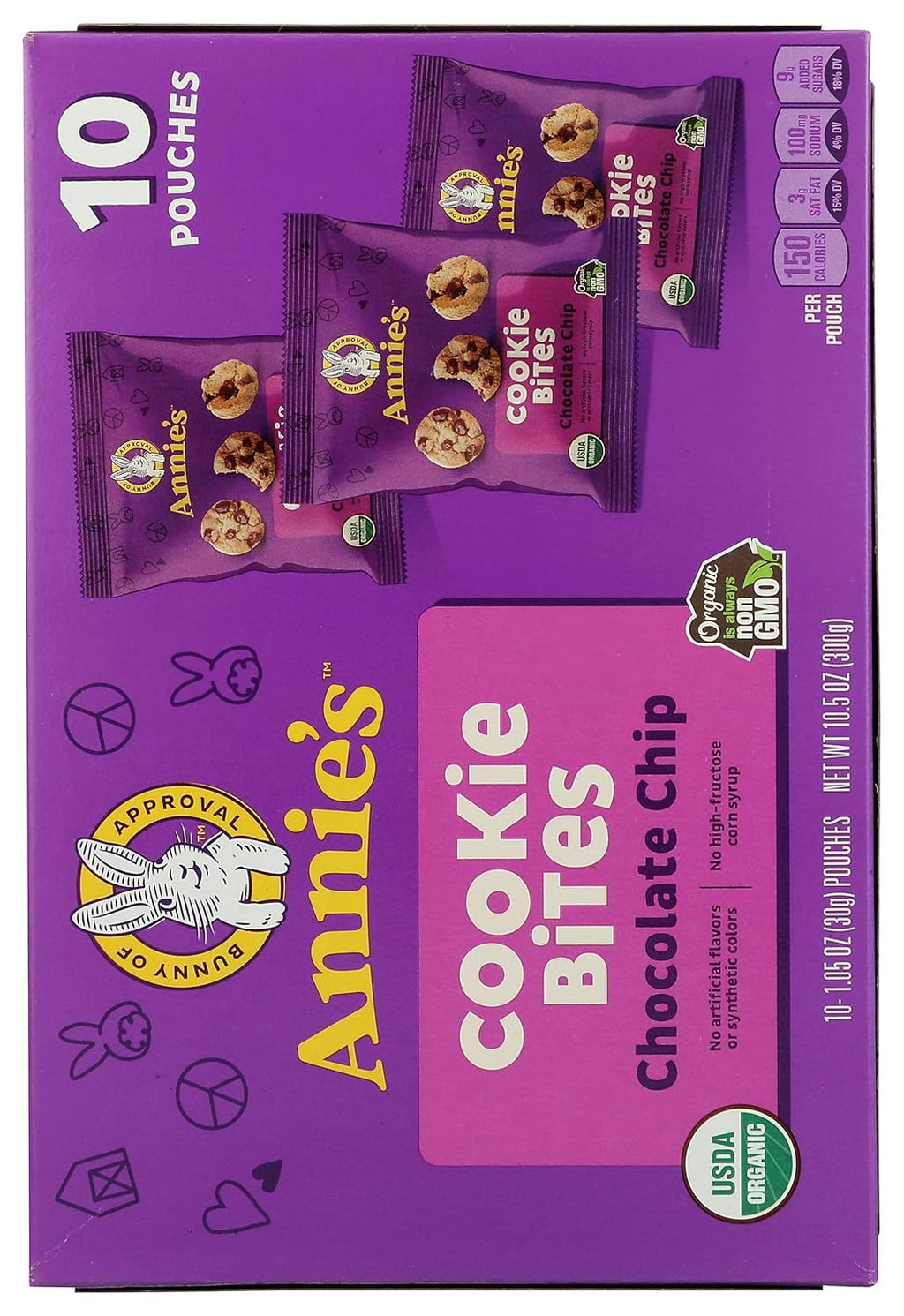 Annie's Organic Chocolate Chip Cookie Bites, 10 Pouches, 10.5 oz
