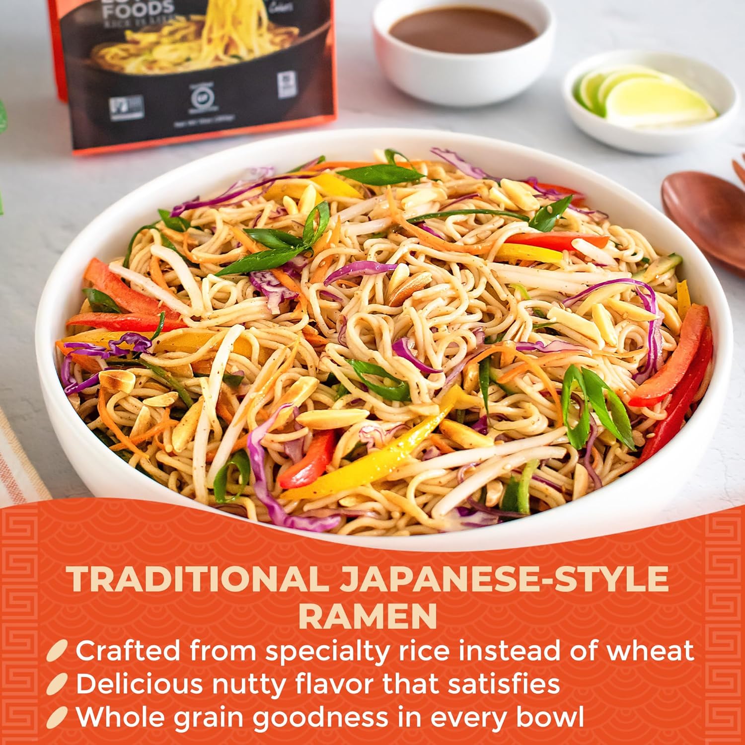 Lotus Foods Organic Millet and Brown Rice Ramen Noodles - Gluten Free Instant Ramen Noodles, Vegan, Low Sodium, Made with Brown Rice Flour and Millet Flour, Ready in 4 Minutes - 10 Oz Bag (Pack of 1)