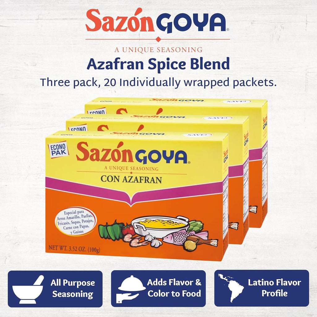 Goya Sazón Seasoning With Azafran 3.52 Ounce (Pack of 3)