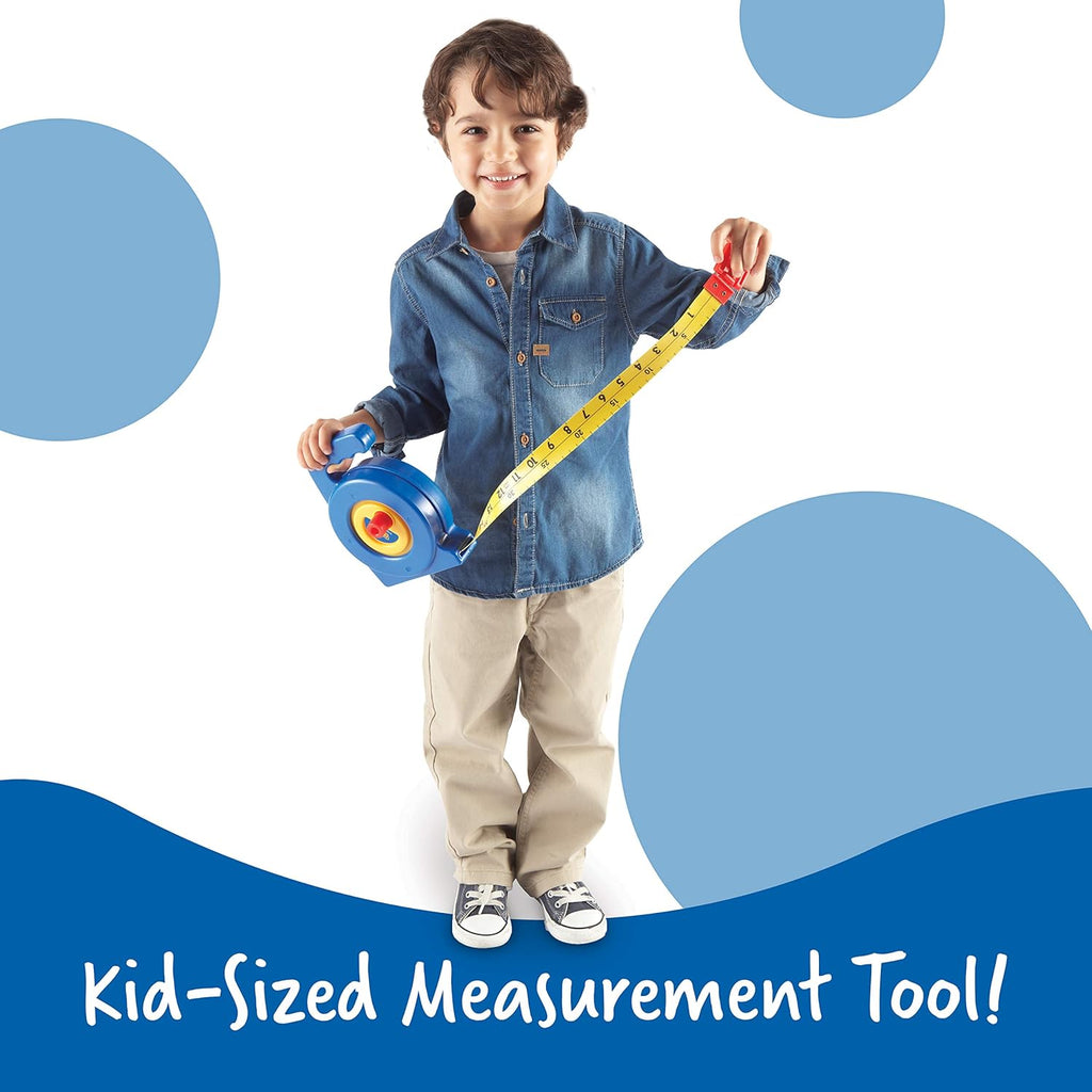 Learning Resources Pretend Play 3" Long Tape Measure - Kids Construction Toys, Preschool Activities, Pretend Play For Toddlers , Height Measurement Counting Tool, Fine Motor Skills, Homeschool