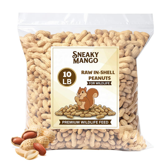 Sneaky Mango - Raw Peanuts in Shell - 10 Pounds – All-Natural Food for Squirrels, Deer, Birds, and Other Wildlife Animals – Grown in the USA for Healthy Nutrition