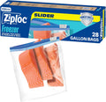 Ziploc Gallon Food Storage Freezer Slider Bags, Durable, 28 Count (Packaging May Vary)