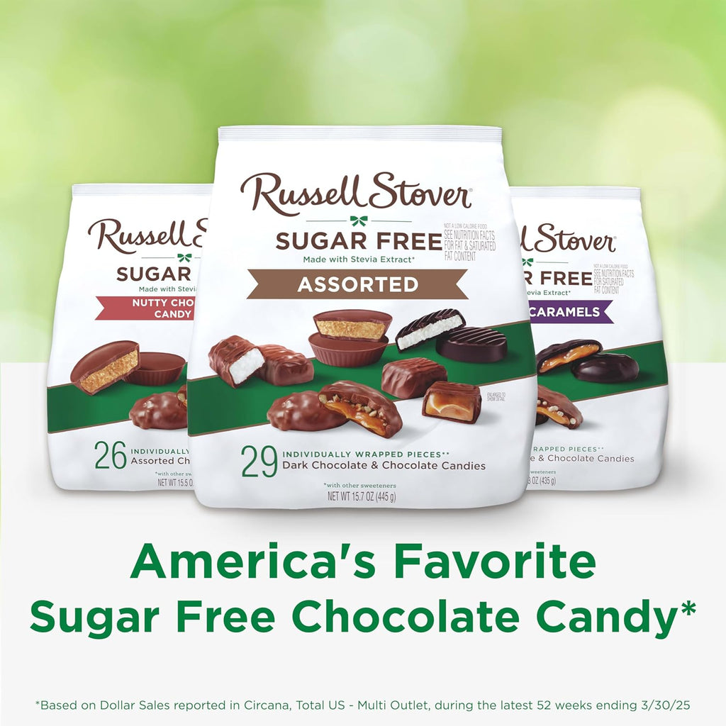 RUSSELL STOVER Sugar Free Assorted Chocolate Candy, 15.7 oz. bag