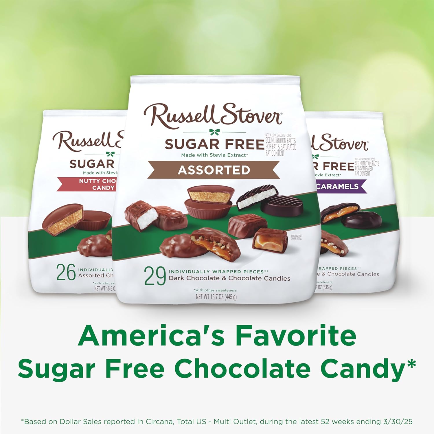 RUSSELL STOVER Sugar Free Assorted Chocolate Candy, 15.7 oz. bag