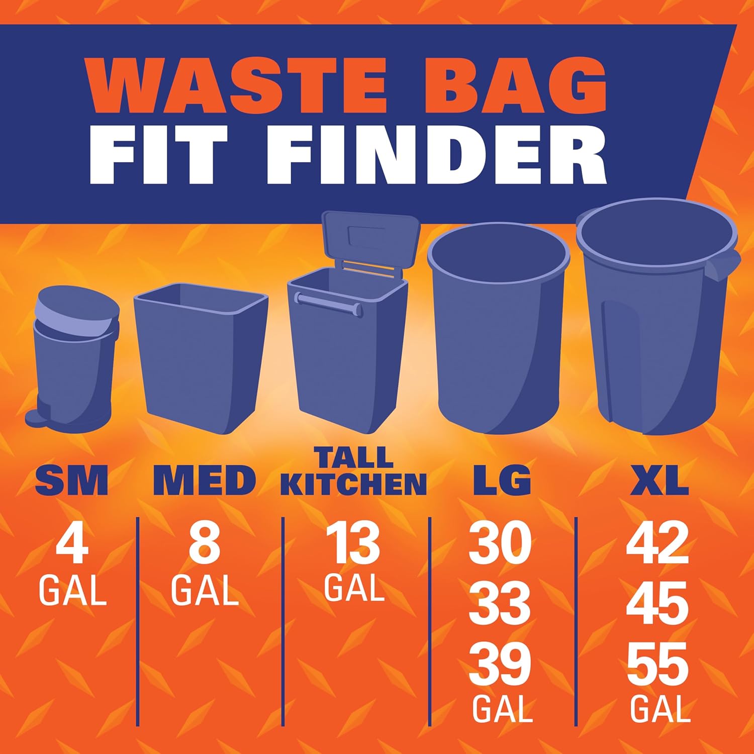 Hefty Easy Flaps Multipurpose Large Trash Bags, 30 Gallon, 40 Count