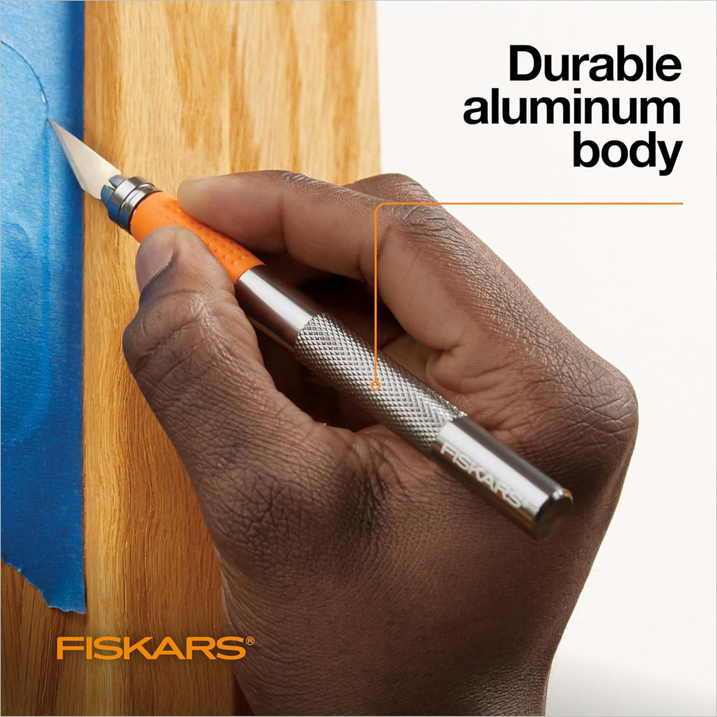 Fiskars Detail Craft Knife, Cool Gifts for Brother, Included with Protective Cover, 8", Exacto Knife for Crafting, Orange