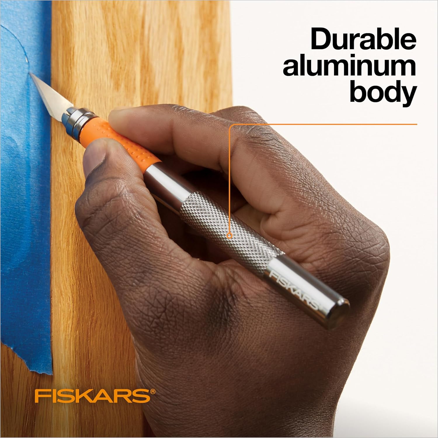 Fiskars Detail Craft Knife, Cool Gifts for Brother, Included with Protective Cover, 8", Exacto Knife for Crafting, Orange