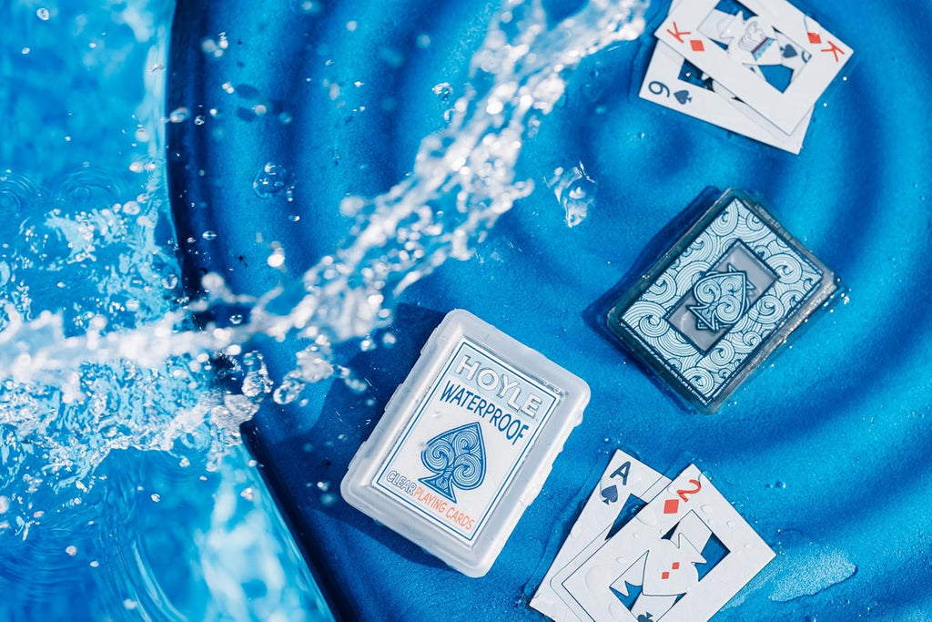 Hoyle Waterproof Playing Cards, Clear Plastic Deck of Cards for Outdoor Card Games, Camping, Beach, Pool & Travel Games (1 Deck)