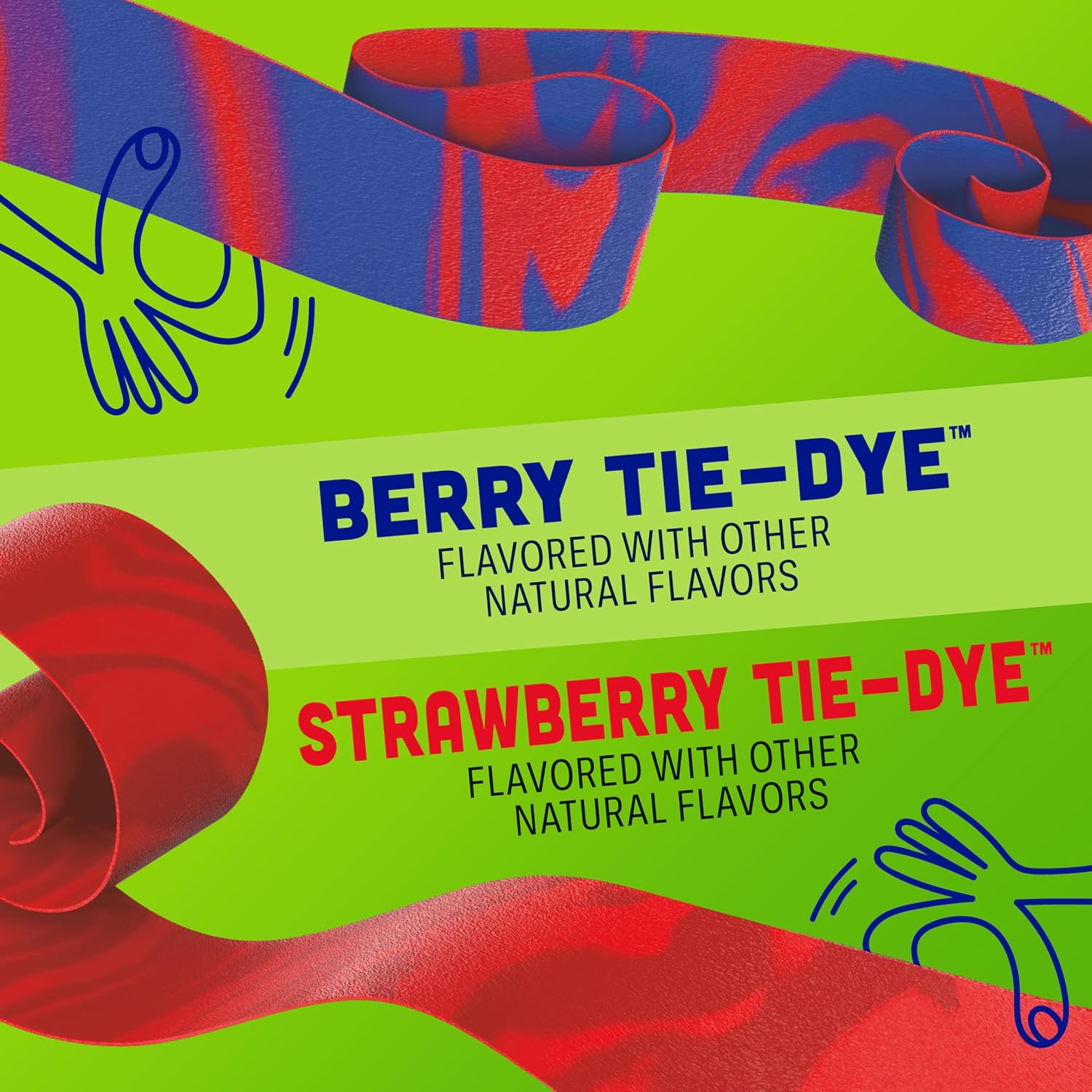 Fruit By The Foot Fruit Flavored Snacks, Valentine's Day, Berry Tie-Dye and Strawberry Tie-Dye, 18 Rolls, 13.5 oz