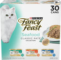 Purina Fancy Feast Seafood Classic Pate Collection Grain Free Wet Cat Food Variety Pack - (Pack of 30) 3 oz. Cans