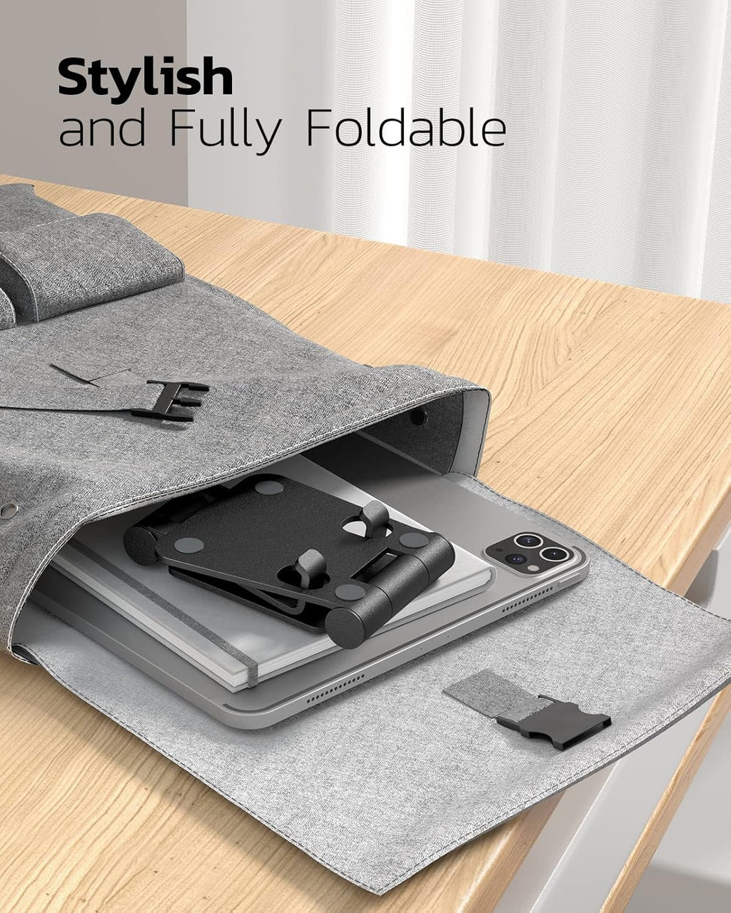 Nulaxy Dual Folding Cell Phone Stand, Fully Adjustable Foldable Desktop Phone Holder Cradle Dock Compatible with iPhone 17 16 15 14 13 12 11 Pro Max Xs Xr X 8, Nintendo Switch, All Phones