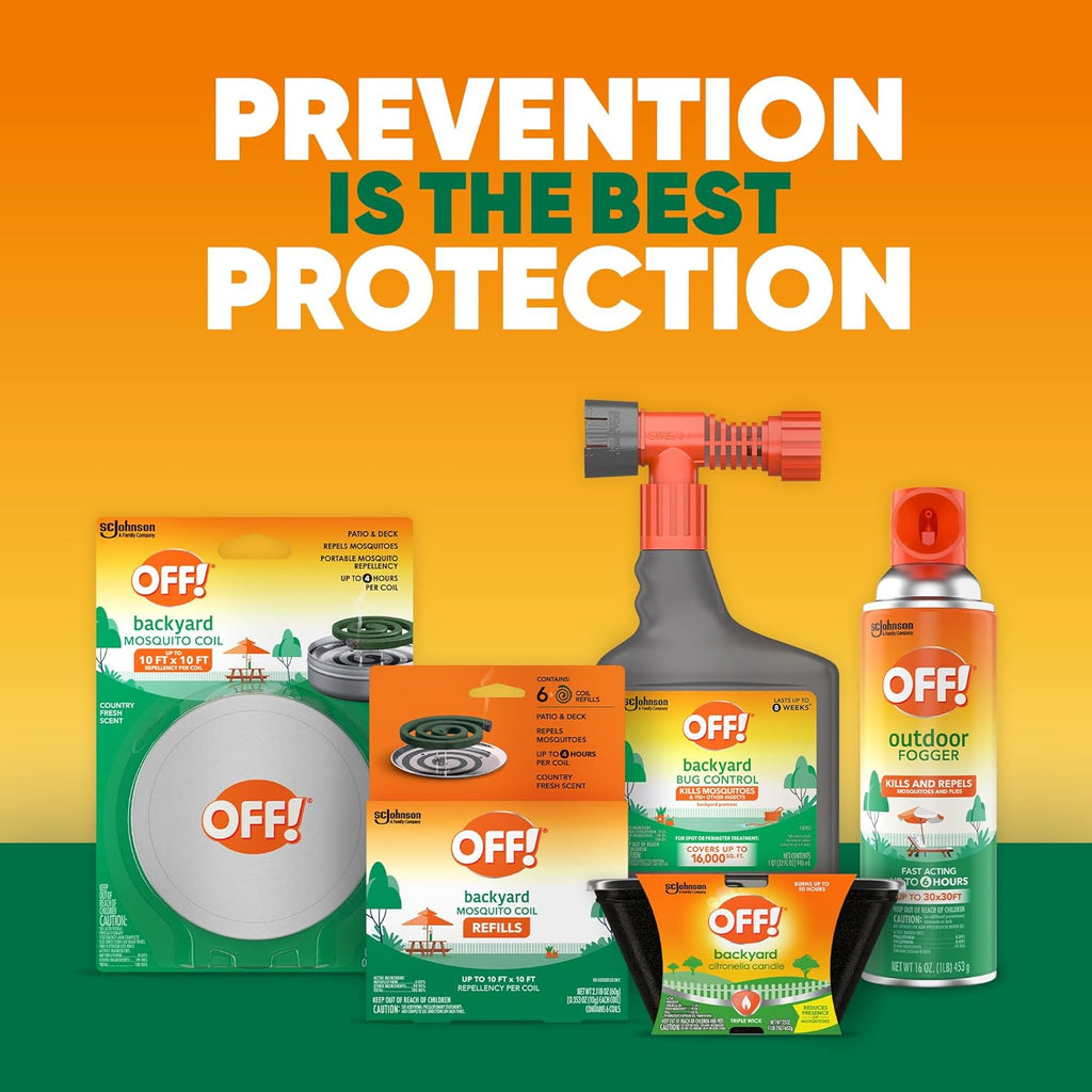 OFF! Backyard Mosquito Repellent Coil Refills, Perfect for Outdoor Patios Country Fresh Scent, 6 Count