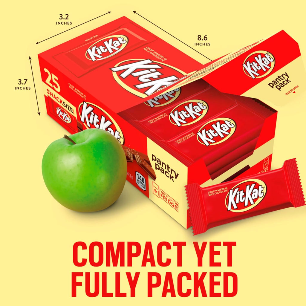 KIT KAT Milk Chocolate Wafer Snack Size, Candy Pantry Pack, 12.25 oz (25 Pieces)