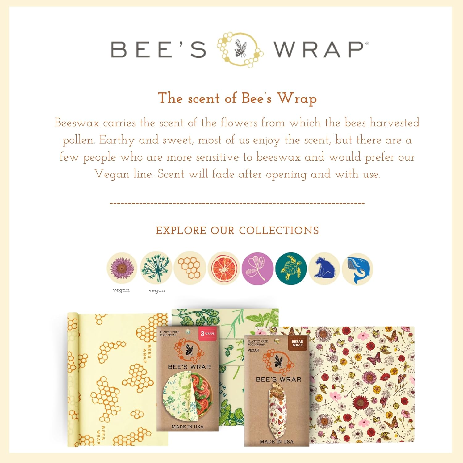 Bee's Wrap Beeswax Wraps for Food - Bread Wrap - Made in USA Reusable Bread Storage Bags - Organic & Eco-Friendly Alternative to Aluminum Foil, Sourdough Bags & Plastic Wrap, Honeycomb
