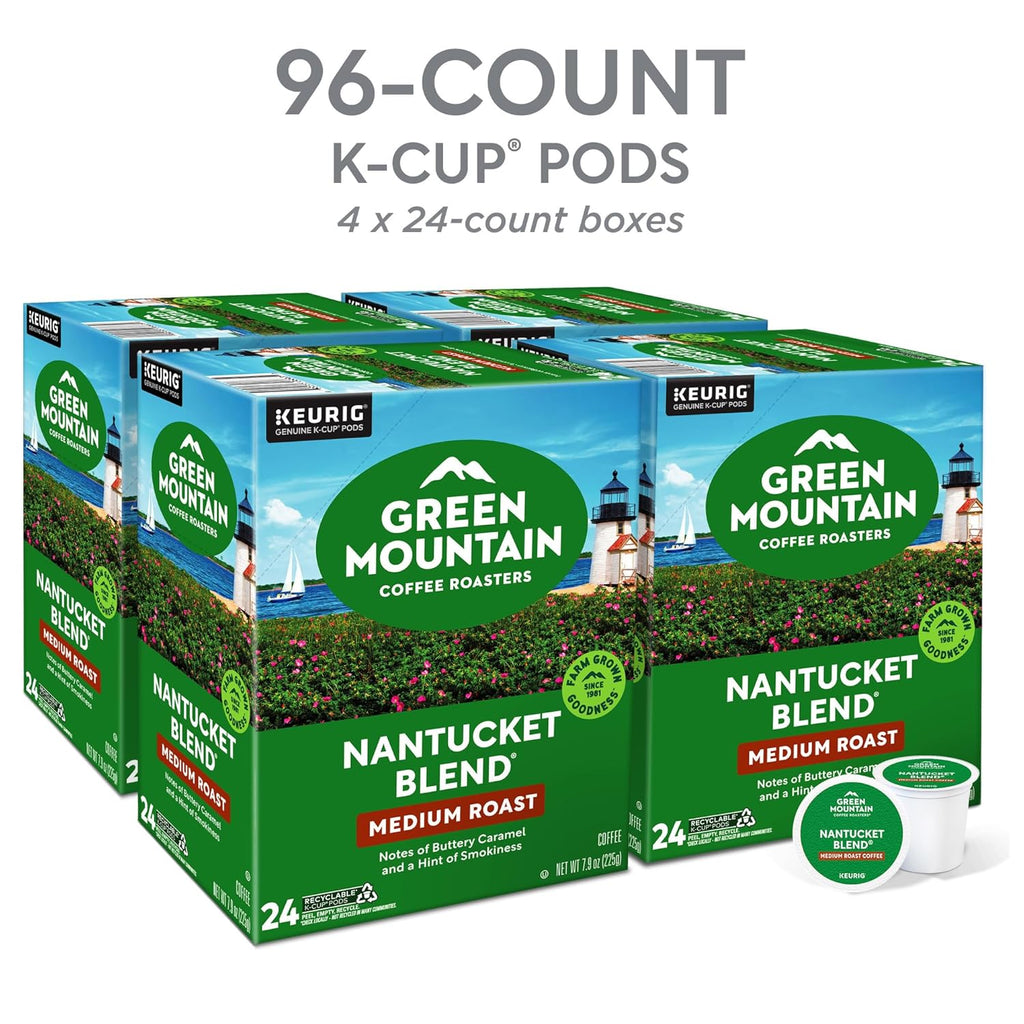 Green Mountain Coffee Roasters Nantucket Blend Keurig Single-Serve K-Cup Pods, Medium Roast Coffee, 96 Count