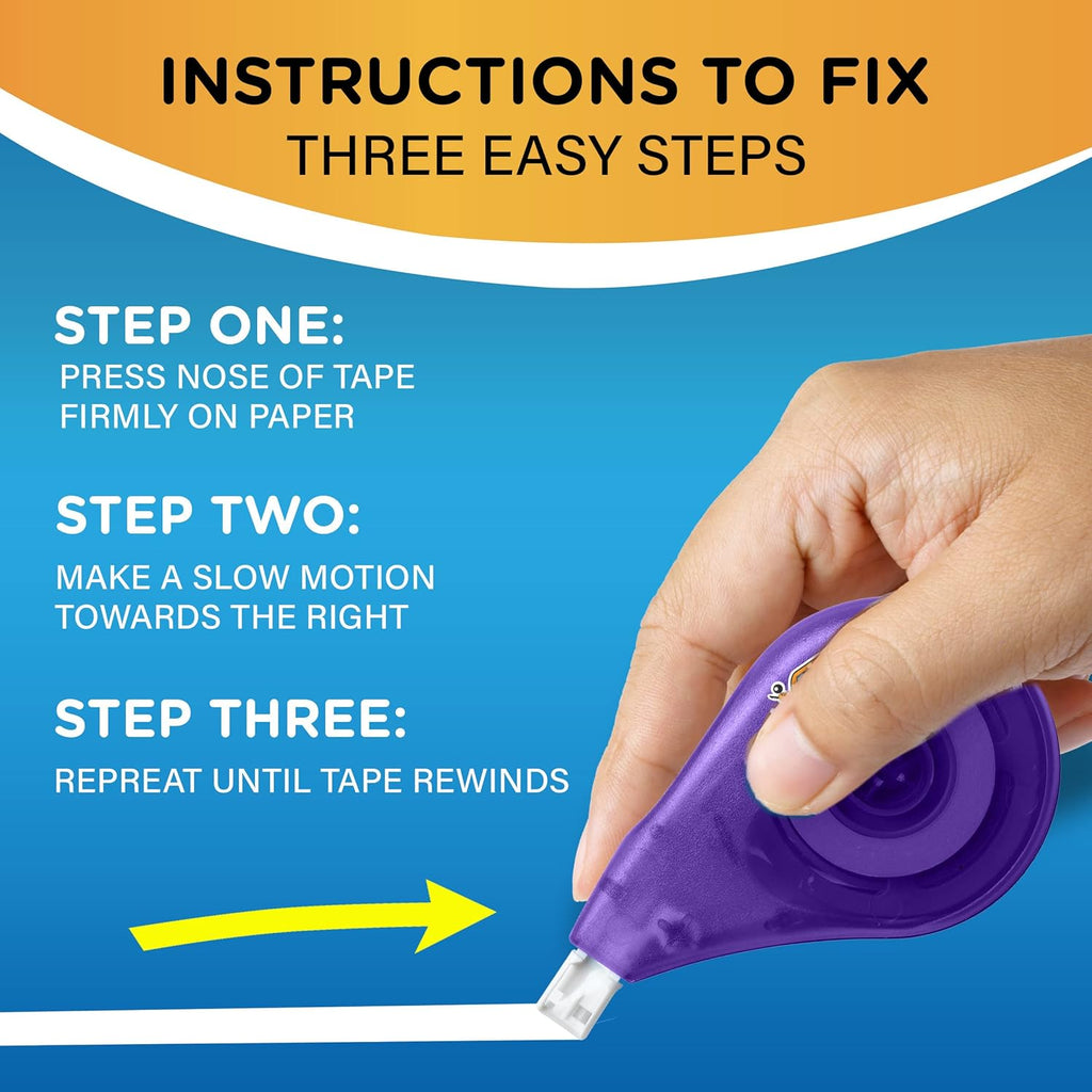 BIC Wite-Out Brand EZ Correct Correction Tape, 19.8 Feet, 4-Count Pack of White Correction Tape, Fast, Clean and Easy to Use Tear-Resistant Tape Office or School Supplies