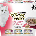 Purina Fancy Feast Grilled Wet Cat Food Poultry and Beef Collection Wet Cat Food Variety Pack - (Pack of 30) 3 oz. Cans