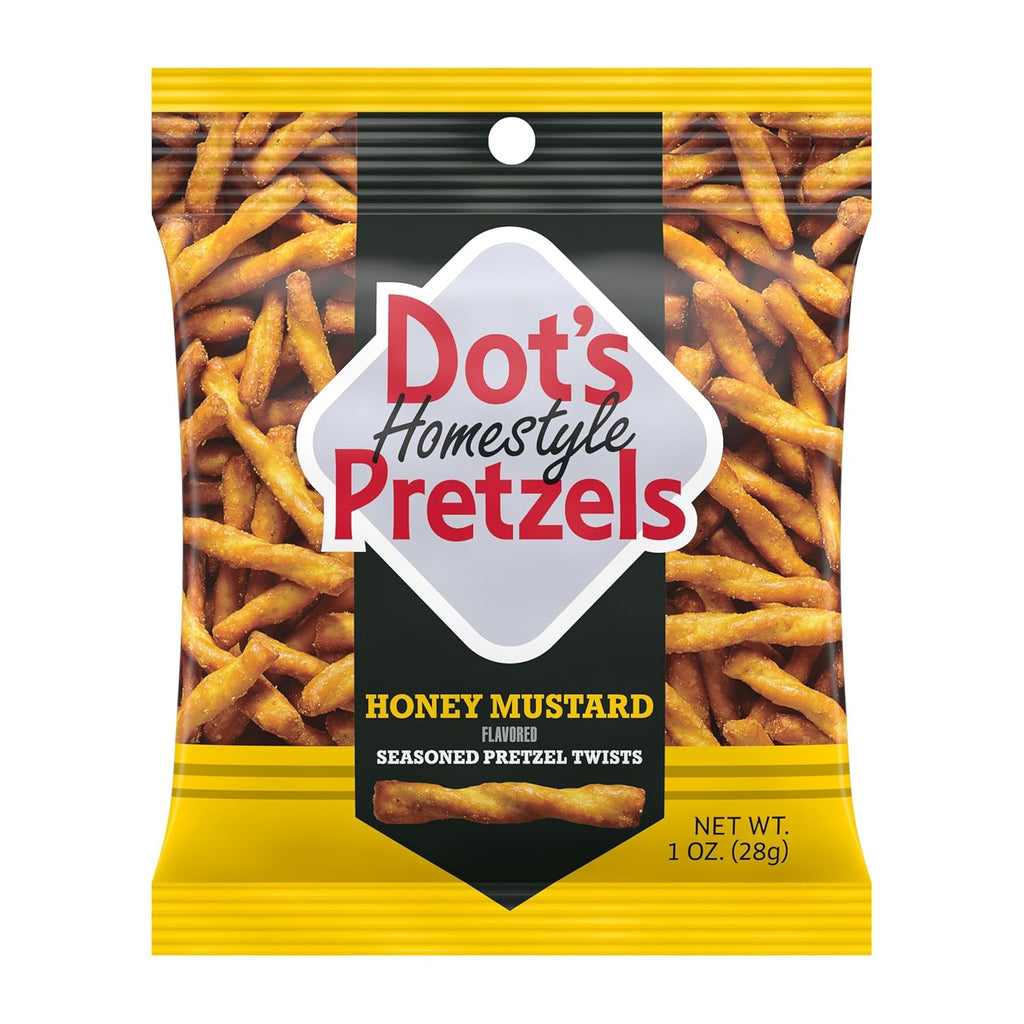 Dot's Homestyle Pretzels Variety Pack, Original, Honey Mustard, and Parmesan Garlic Twist Snack, 1oz Individually Sized Bags (18 Count)