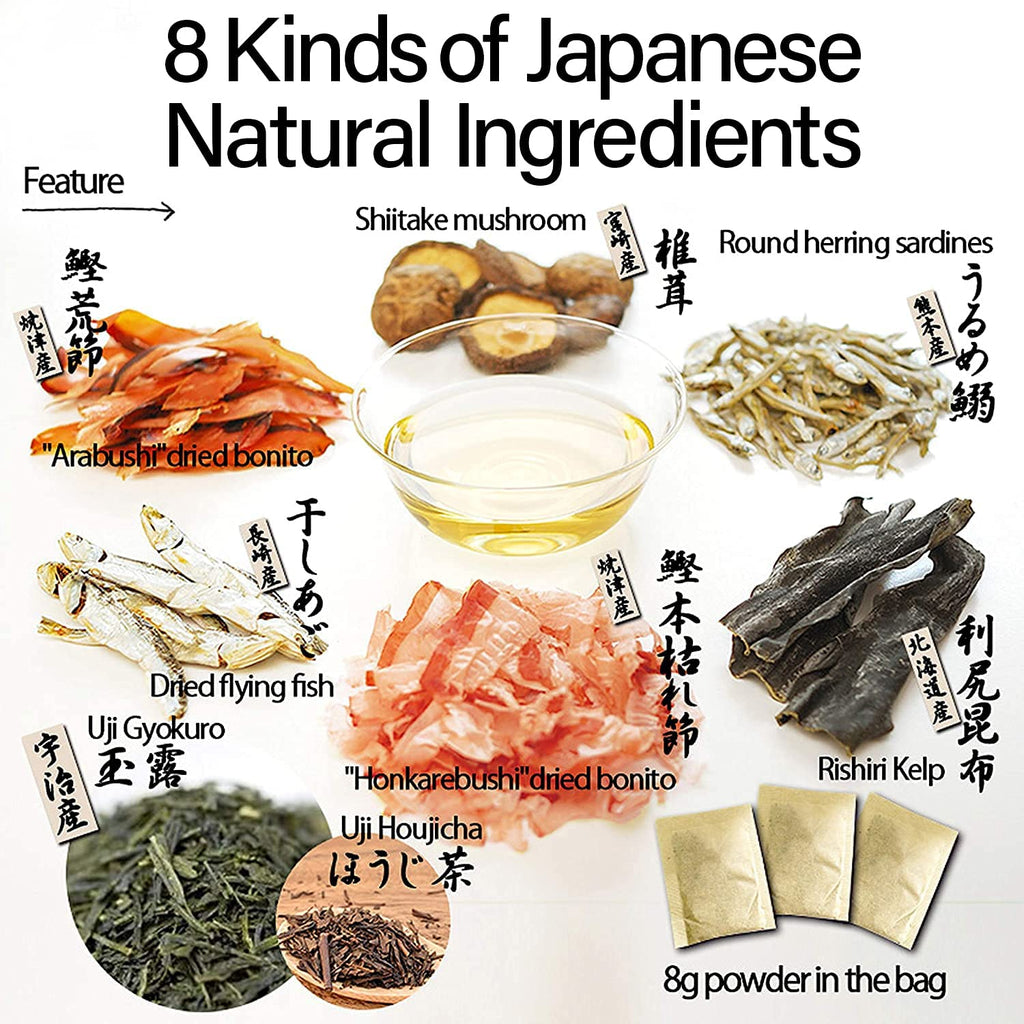 Chaganju Dashi Stock, Dashi Packet – Ramen Broth, Miso Soup, Udon, Shabu Shabu & Hot Pot Soup Base – Rich Umami Flavor, 8 Carefully Selected Ingredients – Authentic Japanese Umami Dashi, Made in Japan, 8g × 15pacs