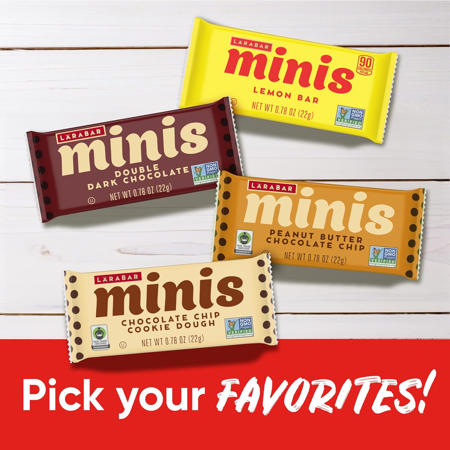 Larabar Peanut Butter Chocolate Chip Mini Bars, Gluten Free Vegan, 20 ct