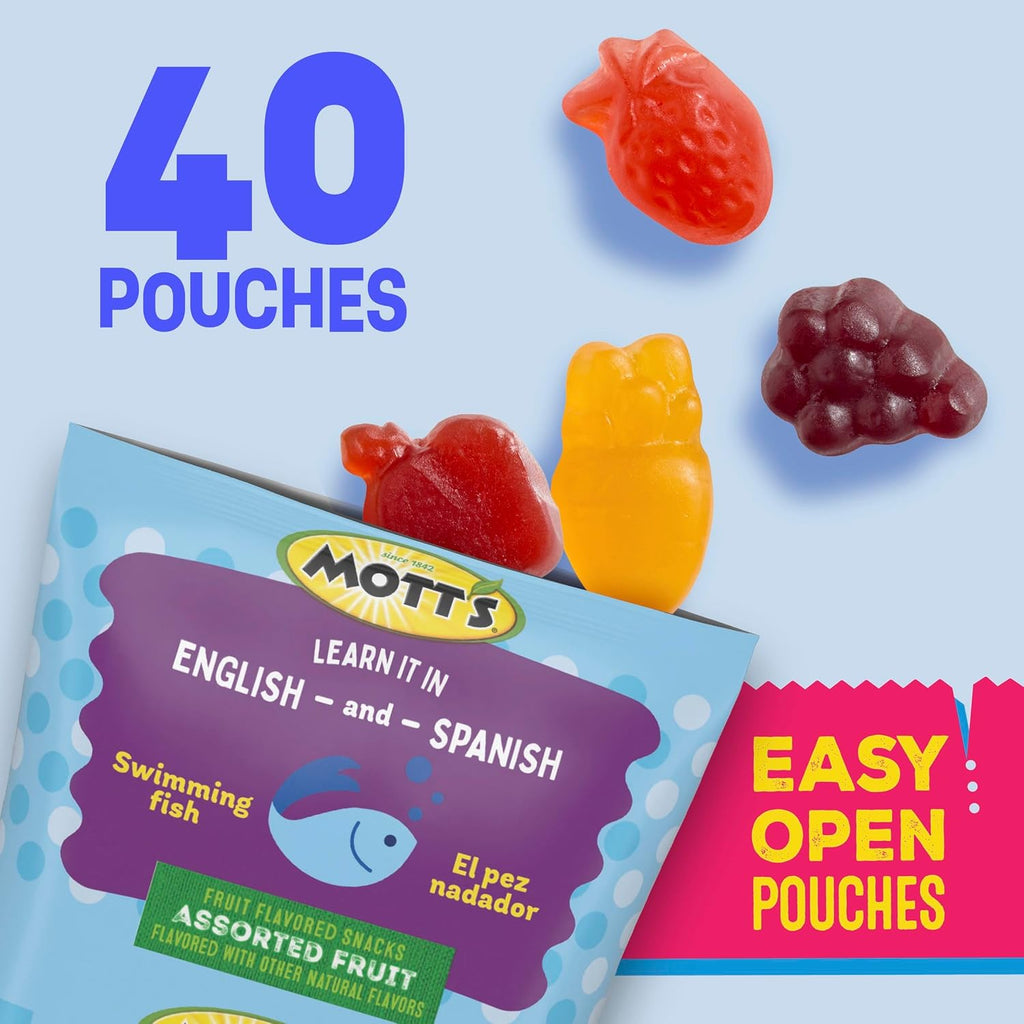 Mott's Assorted Fruit Flavored Snacks, Valentine's Day, Gluten Free, Family Pack, 40 Ct, 32 oz