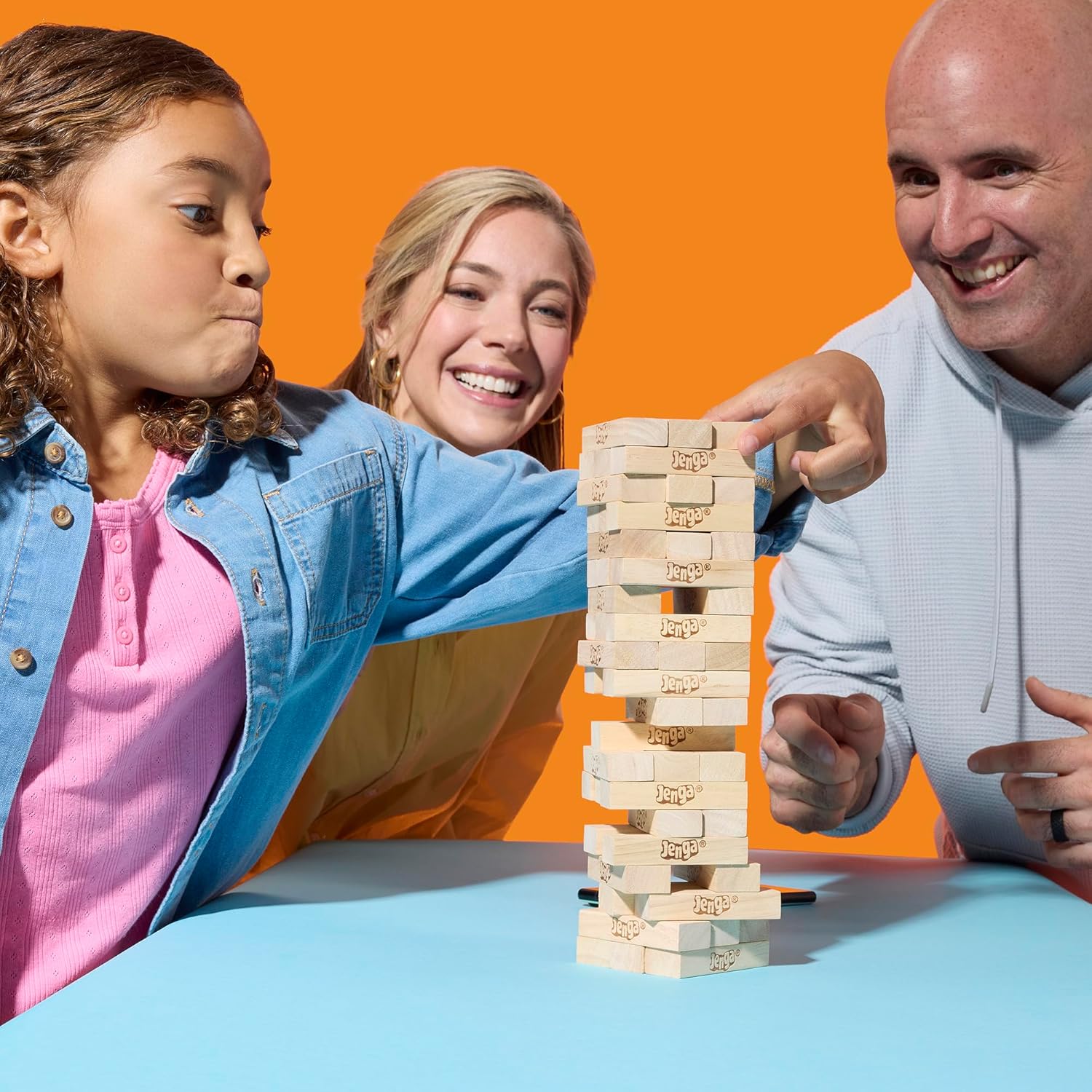 Hasbro Gaming Jenga Game | The Original Wood Block Game with Genuine Hardwood Blocks | Stacking Tower | Ages 6+ | 1 or More Players | Party Games for Kids | Family Games