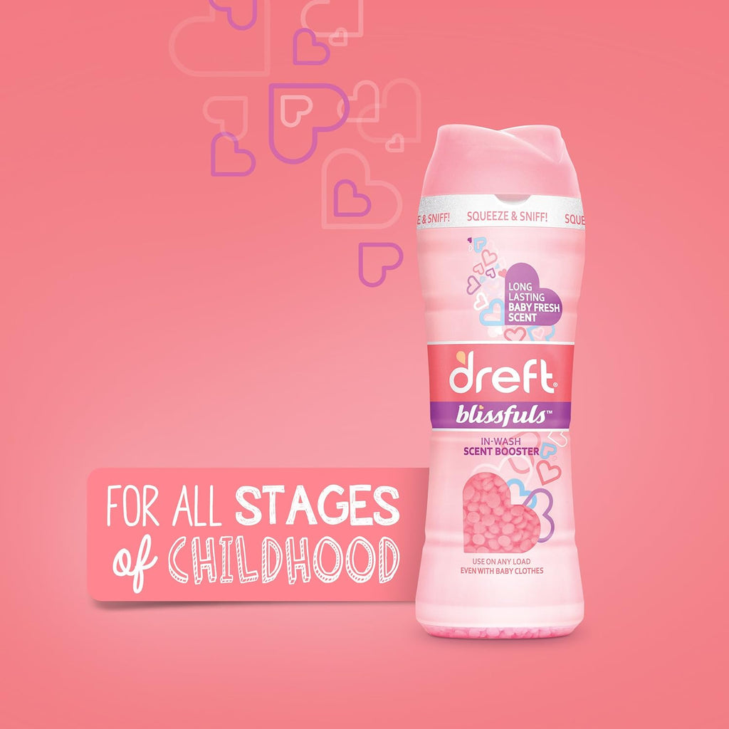 Dreft Blissfuls In-Wash Laundry Scent Booster Beads, Baby Fresh Scent, 24 oz, Baby Laundry, Laundry Scent Boosters, Scent Booster Beads