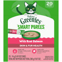 Greenies Feline Smart Purees Skin & Fur Health Lickable Cat Treats with Real Salmon, 0.49 oz. Tubes, 20 Count