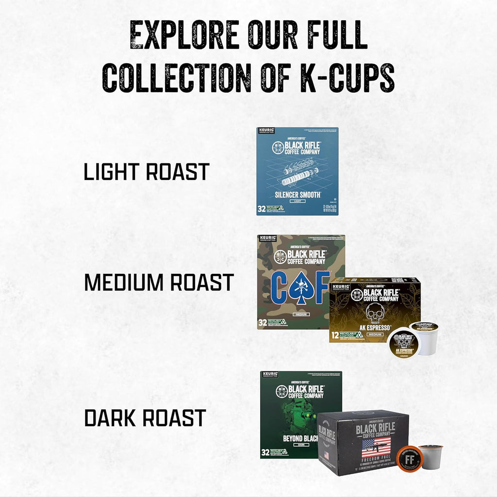Black Rifle Coffee Company Supply Drop Variety Pack (48 Count of K Cups) - Silencer Smooth, AK Espresso, Just Black, & BeyondBlack KCup Pods - K Cups Coffee Variety Pack