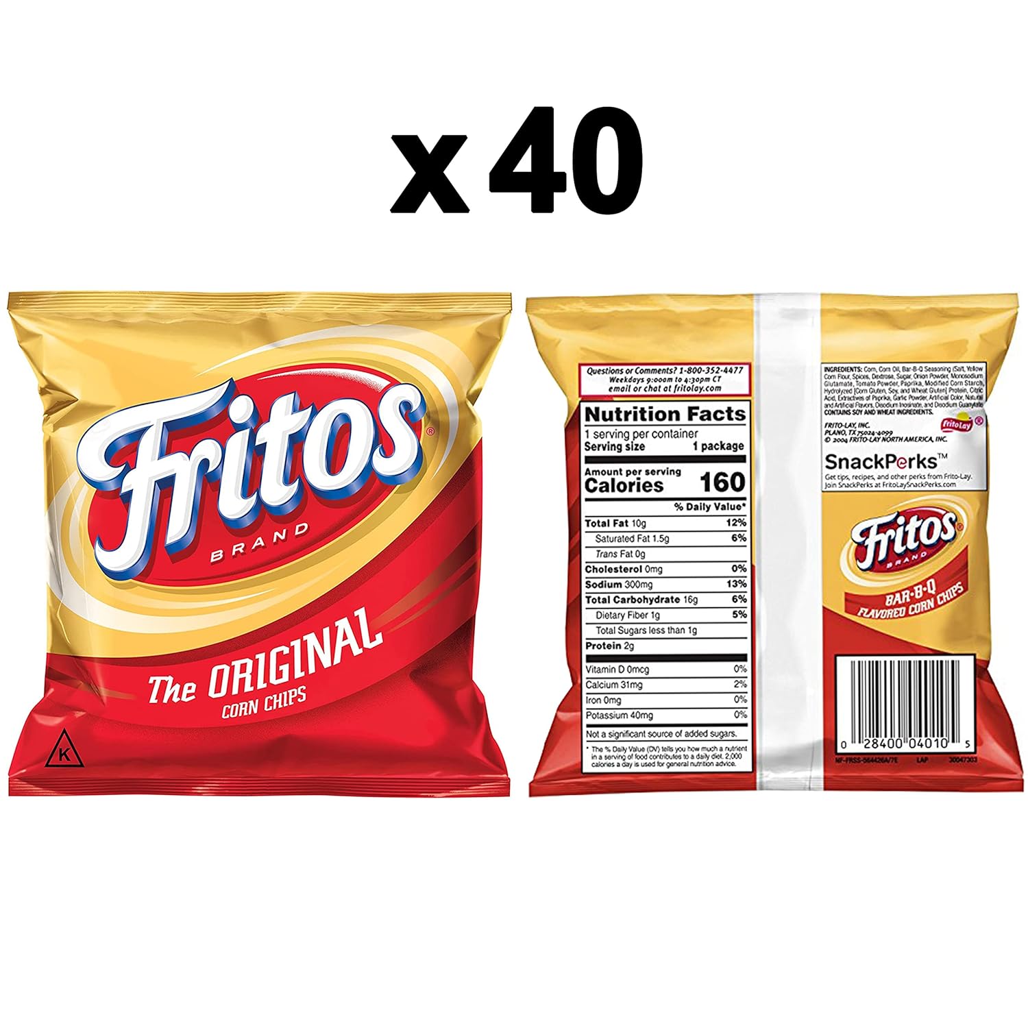 Fritos Original Corn Chips, 1 Ounce (Pack of 40)