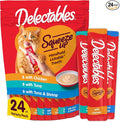Delectables Squeeze Up Variety Pack, Creamy Squeezable Puree, Lickable Wet Cat Treats, Grain Free, No Added Fillers, No By-Products, No Added Preservatives, 0.5 Ounces Tube, 24 Tubes Total