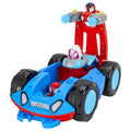 Jazwares Marvel Spidey and His Amazing Friends Team Spidey Flip and Reveal Cruiser - 11-Inch Double-Sided Vehicle with Lights, Sounds, and Web Blast Launchers